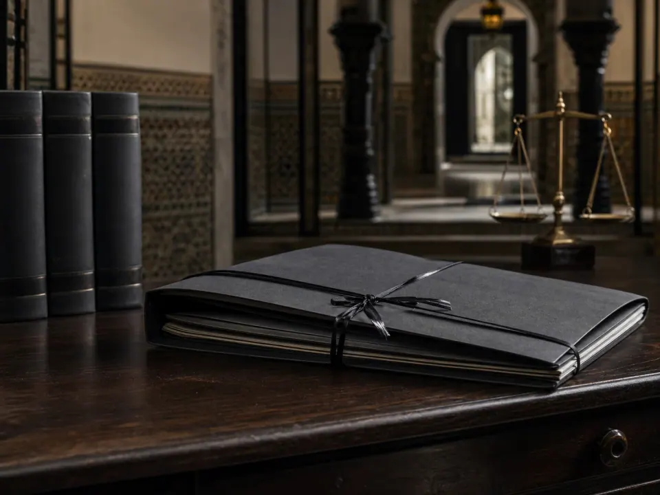 Criminal defense file in a Moroccan legal setting