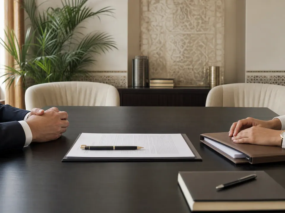 Professional meeting about an employment contract