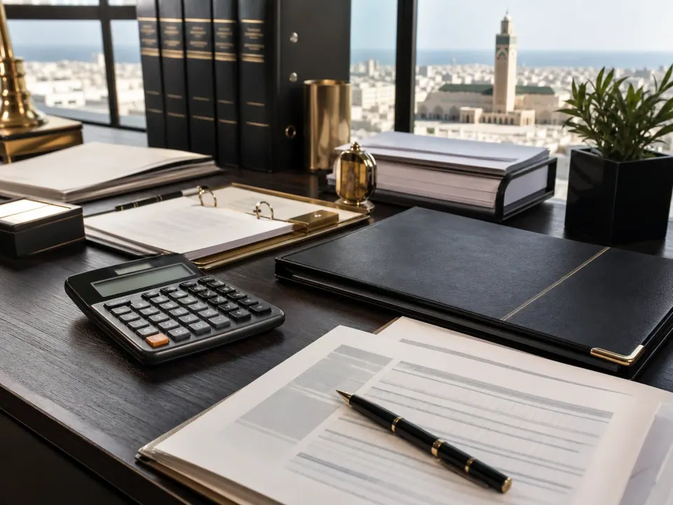 Calculator, accounting records and tax file